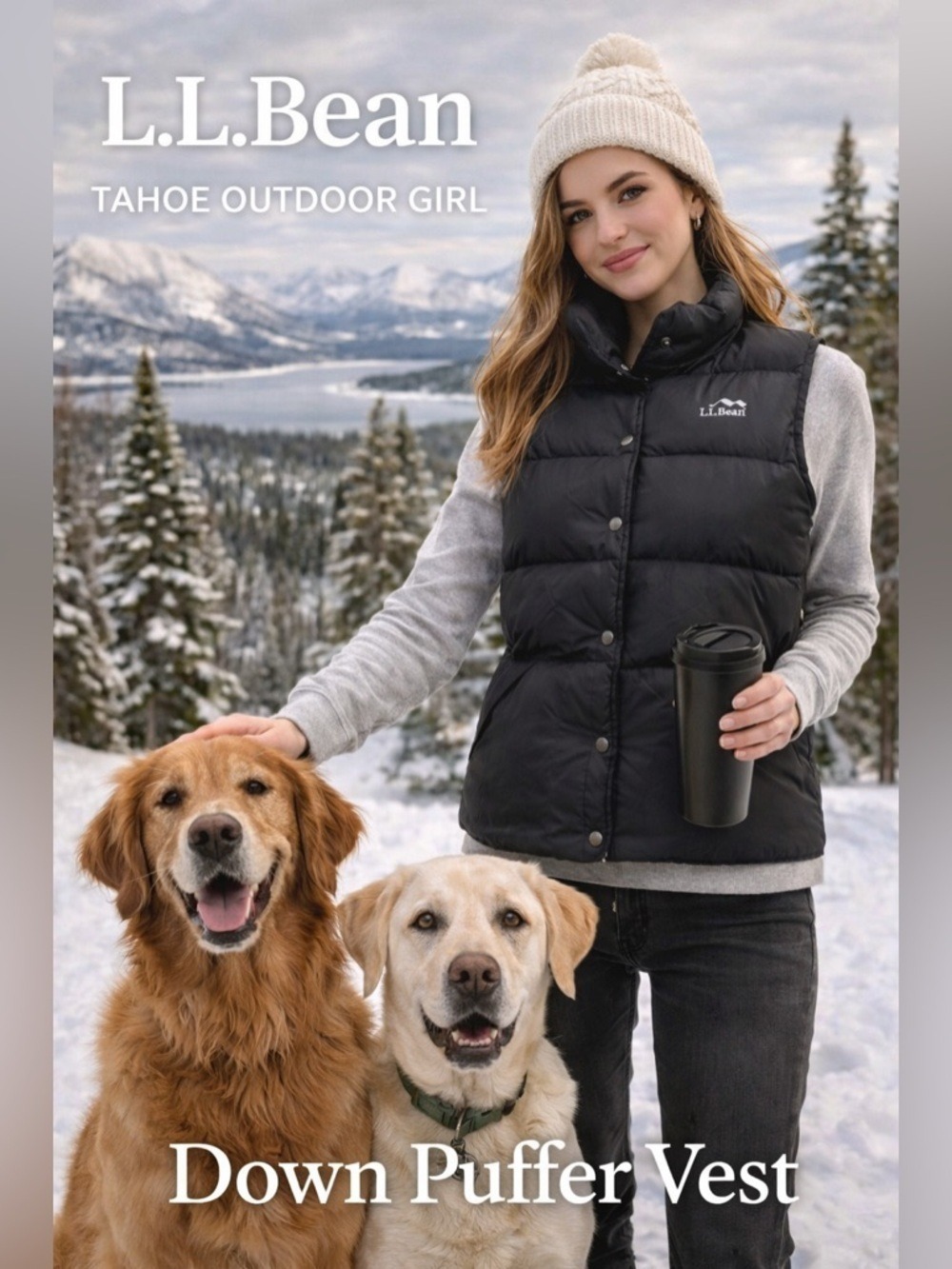 L.L.Bean Black Down Puffer Vest Women’s Medium Snap Front 600 Fill